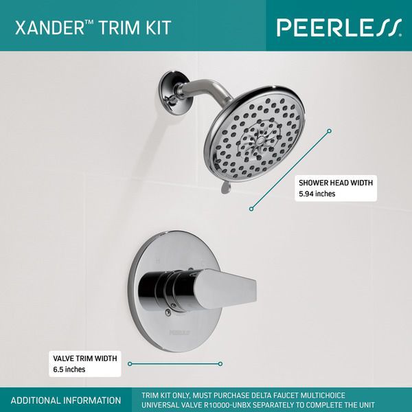 Peerless Xander® Chrome MultiChoice Shower Only-3
