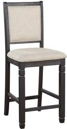 Mazin Furniture Asher Beige/Black Counter Side Dining Chair-1