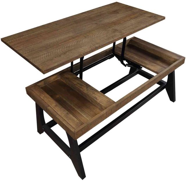 Steve Silver Co. Ralston Caramel Cocktail Table with Ebony Base-3