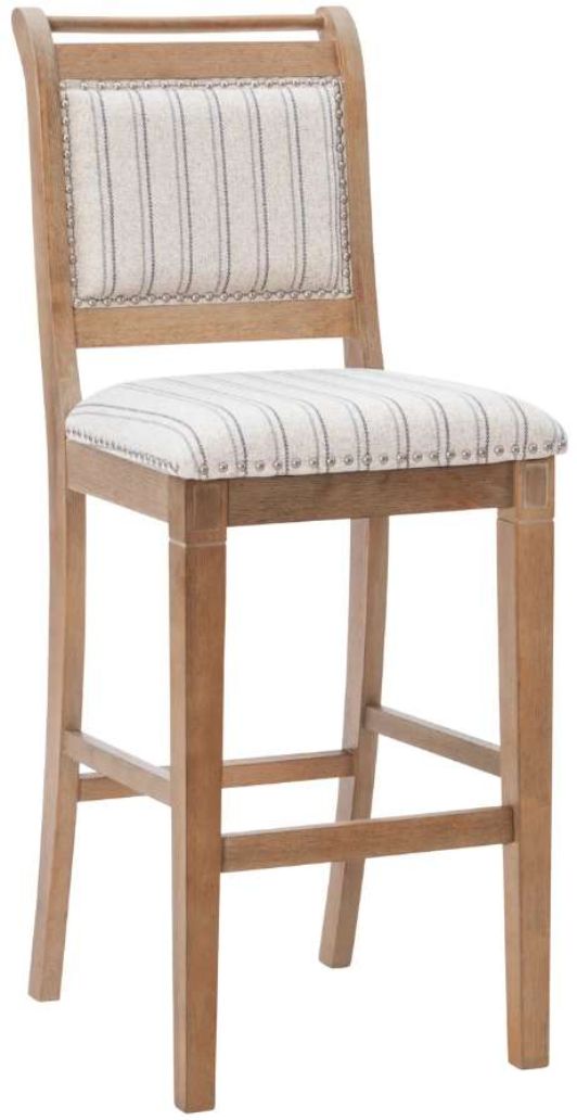 Linon Emmy Gray Striped Bar Stool-0