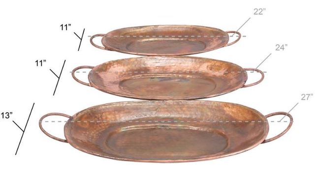 Deco Marche 3-Piece Copper Decor Tray Set-2