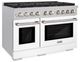 ZLINE 48" Satin Stainless Steel Pro Style Gas Range with White Matte Door-3