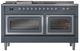 Ilve® Nostalgie II Noblesse 60'' Blue Gray Pro Style Dual Fuel Range with Chrome Trim-1