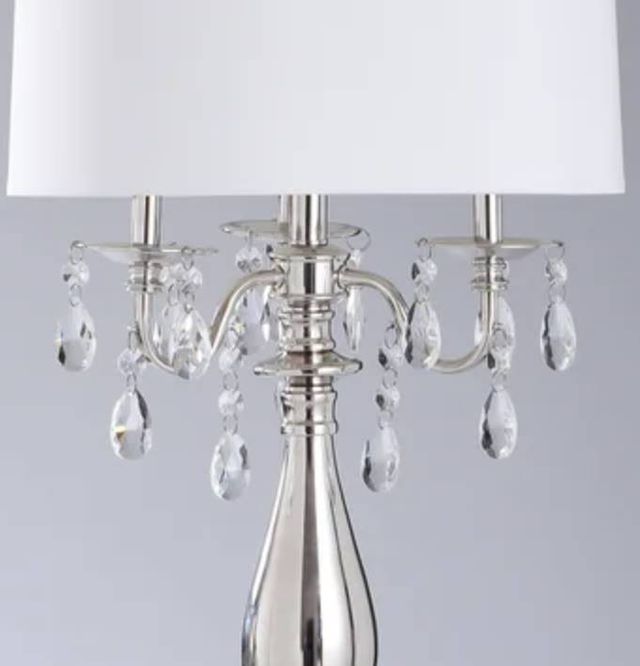 Stylecraft Chrome/White Table Lamp -1