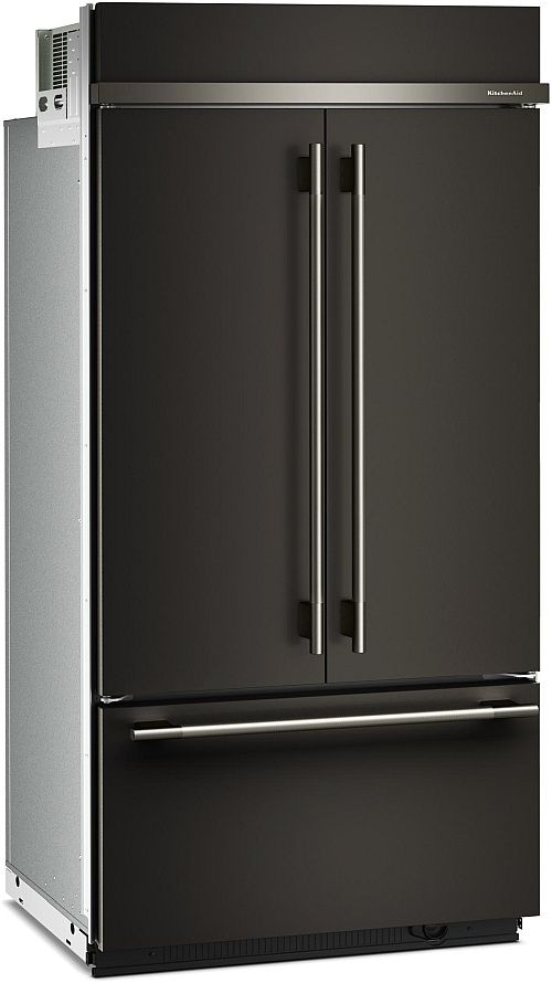 KitchenAid® 42" 24.2 Cu. Ft. Black Ore Built In French Door Refrigerator with Platinum Interior-2
