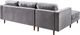 TOV Furniture Como Grey Velvet 2-Piece Left-Arm Facing Sofa Sectional and Chaise-2