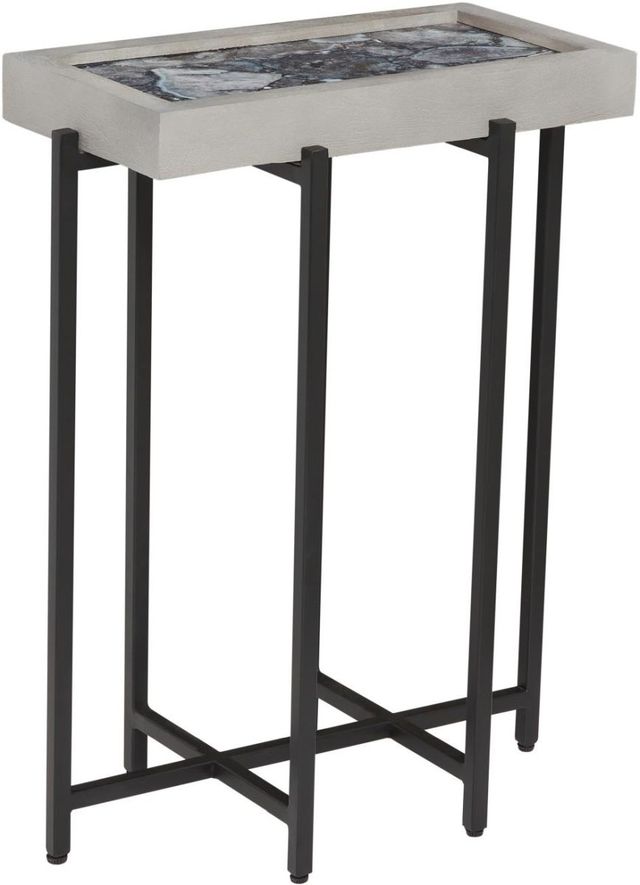 Martin Svensson Viewpoint Coal Agate Accent Table with Wood Trim-0