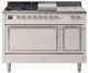 Ilve® Nostalgie II Noblesse 48'' Antique White Pro Style Dual Fuel Range with Chrome Trim-0