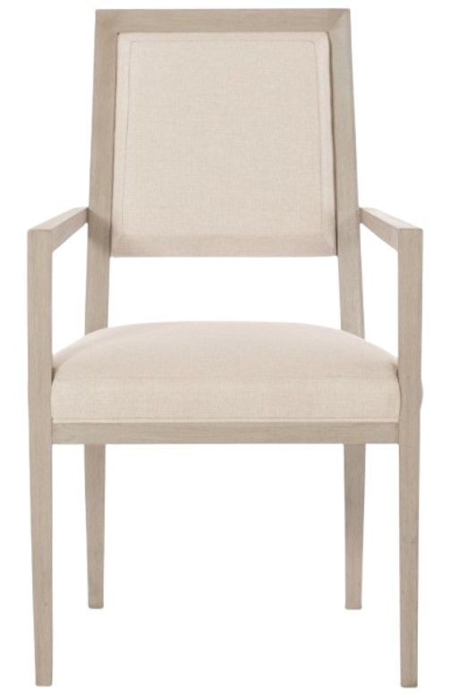 Bernhardt Axiom Beige/Linear Gray Dining Arm Chair-3