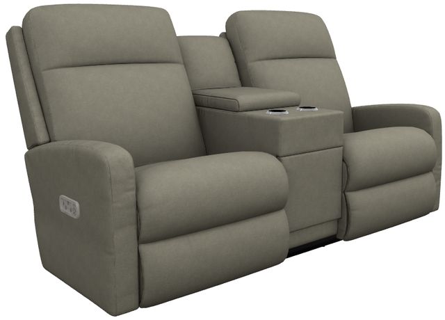 La-Z-Boy® Finley Pewter Power Wall Reclining Loveseat with Console, Headrest, and Lumbar-0