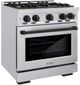 ZLINE Autograph Edition 30" Stainless Steel Pro Style Gas Range with Matte Black Accents-2