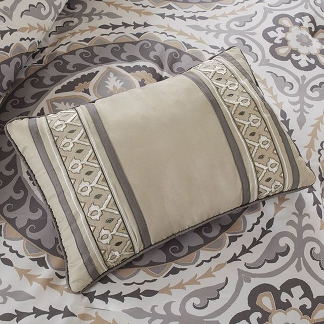 Olliix by Madison Park Essentials Taupe Full Serenity Complete Comforter and Cotton Sheet Set-3