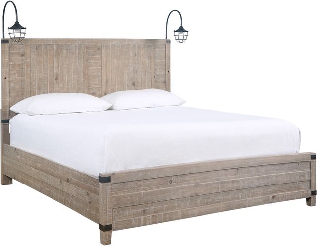 aspenhome® Foundry Weathered Stone Queen Panel Bed-0
