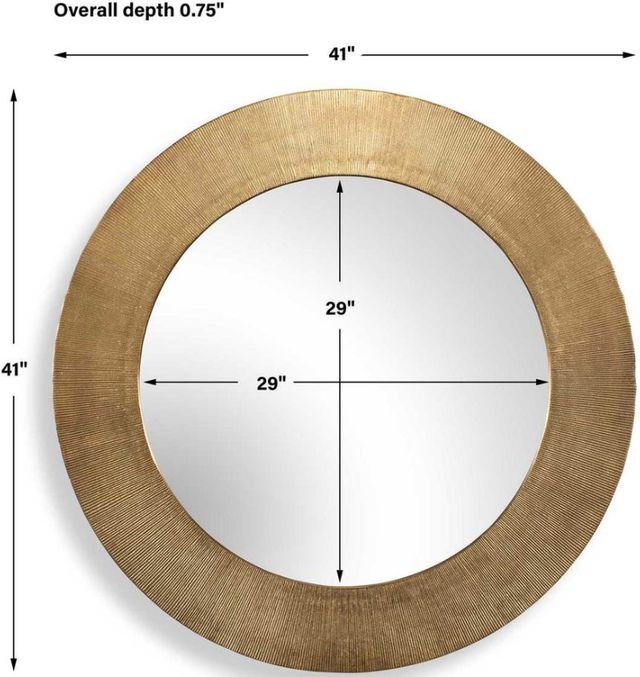 Uttermost® Tano Antique Brass Round Mirror-2