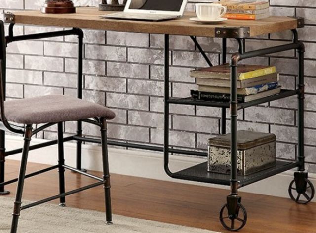 Furniture of America® Olga Antique Black Desk-0