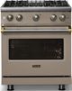 Viking® 5 Series 30" Nantucket Pro Style Gas (LP) Range with Brushed Brass Trim-4