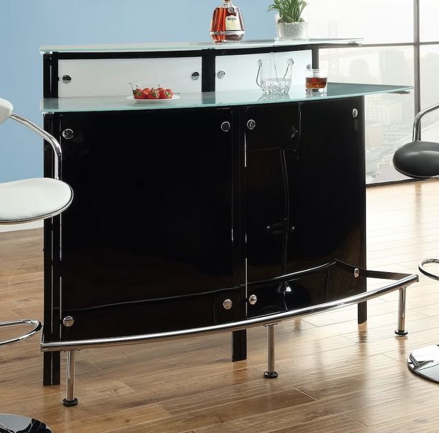 Coaster® Keystone Black Glass Top Bar Unit-3
