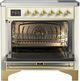 Ilve® Majestic III 36" Antique White Pro Style Induction Range with Solid Door and Brass Trim-1