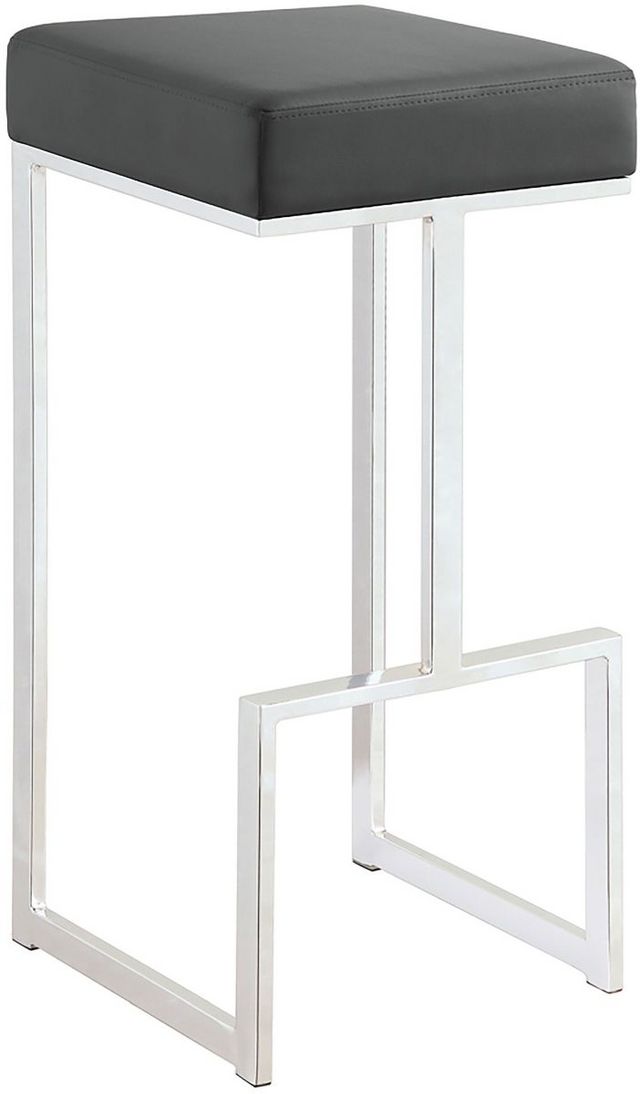Coaster® Gervase Grey/Chrome Square Bar Stool-0