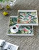 A & B Home 2-Piece Multi-Colored Botanical Print Square Decorative Tray Set-5