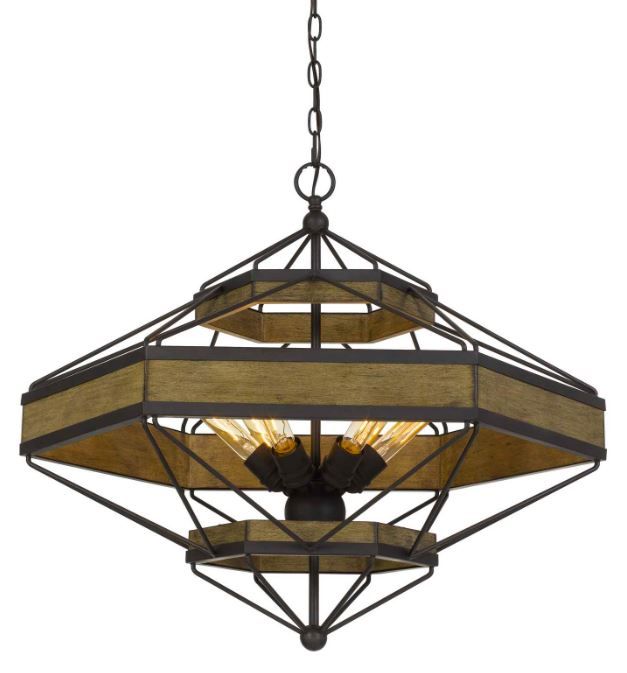 Cal® Lighting & Accessories Alicante Black/Brown Chandelier-0