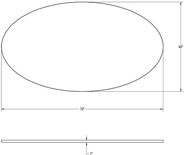 Amisco Customizable Amelia 72" Oval Dining Table with 1" Thermo Fused Laminate Top-1