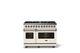 Viking® 5 Series 48" Pure White Pro Style Dual Fuel (LP) Range with Brushed Brass Trim-3