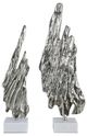 A & B Home 2-Piece Silver/White Tree Bark Statuaries Set-2