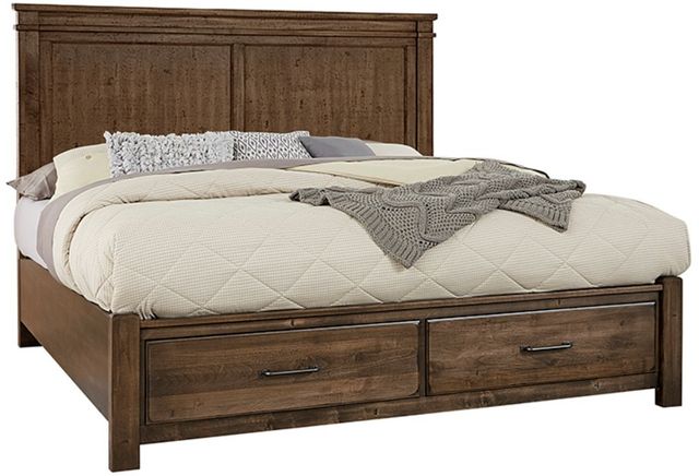 Artisan & Post by Vaughan-Bassett Cool Rustic Mink Queen Storage Panel Mansion Bed-0