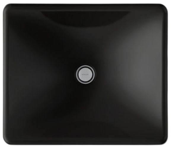 Kohler DemiLav® Black 18.25" Rectangular Vessel Bathroom Sink, No Overflow-1