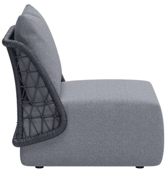 Zuo® Modern Mekan Black/Gray Aluminum Fabric Outdoor Accent Chair-2