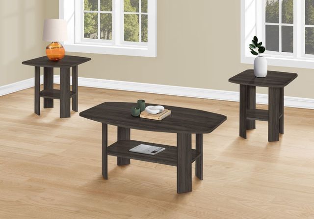 Monarch Specialties Inc. 3 Piece Oak Table Set-1