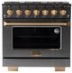 Kucht Gemstone Professional KED Series 36" Titanium Stainless Steel Pro Style Dual Fuel Liquid Propane Gas Range-0