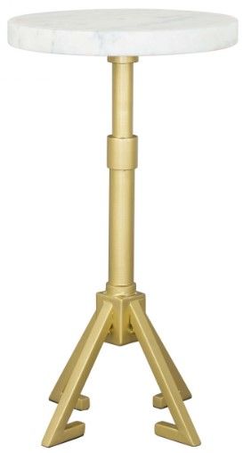 Zuo® Modern Maurice White Side Table with Gold Base-1
