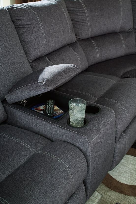 Signature Design by Ashley® Urbino 3-Piece Charcoal Reclining Sectional-1