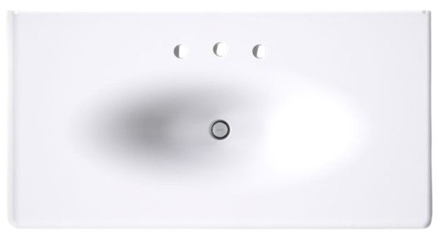 Kohler Iron/Impressions® White 43" Enameled Cast Iron Vanity Top with Integrated Oval Sink-1