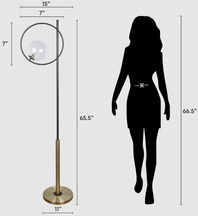 Classy Living Glass Orbs Black/Gold Floor Lamp-1