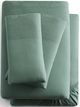 Malouf® Linen-Weave Cotton Sage Twin XL Sheet Set-0