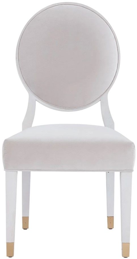 Universal Explore Home™ Love. Joy. Bliss. Miranda Kerr Home Alabaster/Diamond Velvet Pearl Oval Side Chair-3