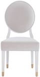 Universal Explore Home™ Love. Joy. Bliss. Miranda Kerr Home Alabaster/Diamond Velvet Pearl Oval Side Chair-3