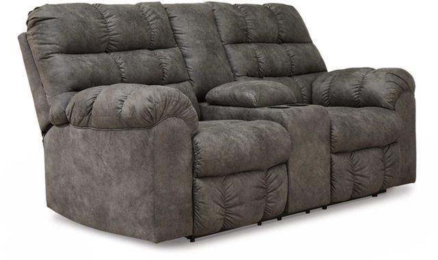 Signature Design by Ashley® Derwin Concrete Reclining Loveseat with Console-0
