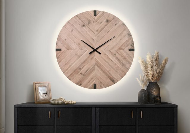 Monarch Specialties Inc. Brown 30" Wall Clock with LED Light-1