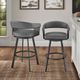 Armen Living Chelsea Matte Black/Vintage Gray Swivel Bar Stool-1