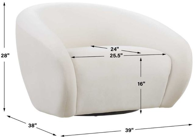 Uttermost® DeSoto Cream Swivel Chair-2