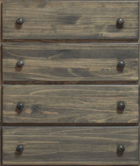 Mako Wood Furniture Polo Brown 4-Deep Drawer 38" Chest-1