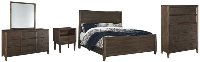 Signature Design by Ashley® Kisper 5-Piece Brown Queen Panel Bed Set-0