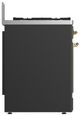 Ilve® Majestic III 30" Graphite Matte Pro Style Dual Fuel Natural Gas Range with Solid Door and Brass Trim-4
