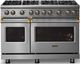 Viking® 5 Series 48" Stainless Steel Pro Style Gas (LP) Range with Brushed Brass Trim-3