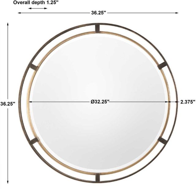 Uttermost® Feyock Antiqued Gold/Bronze Round Mirror-2