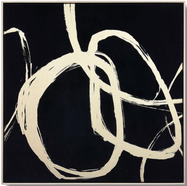 Classy Living Dramatic Monochrome Kinetic Swirl Wall Art-0
